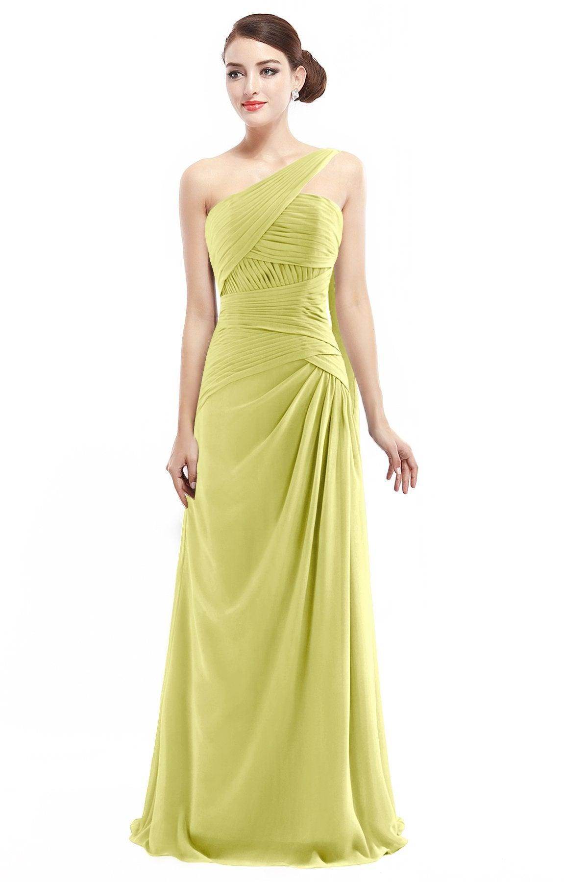Sheath Floor Length Chiffon Bridesmaid Dress COZF14021 - COCOMELODY